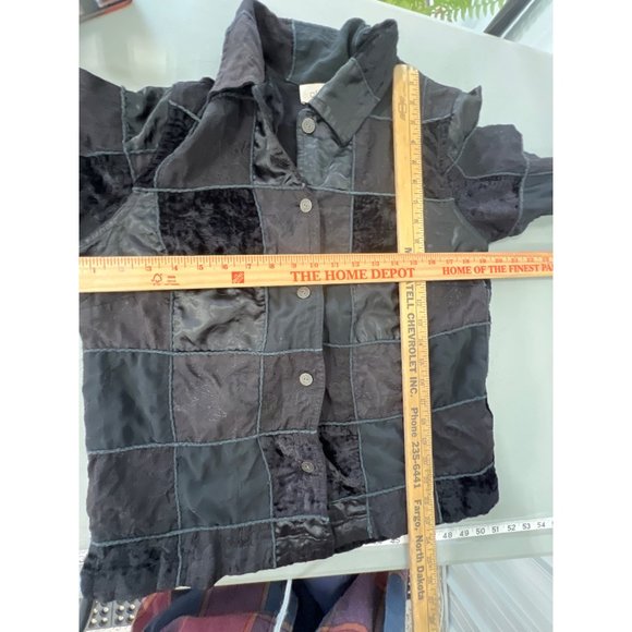 C.L.O.T.H.E.S Patchwork Jacket Women S Velour Retro Contemporary Bohemian Hippie - Picture 3 of 9